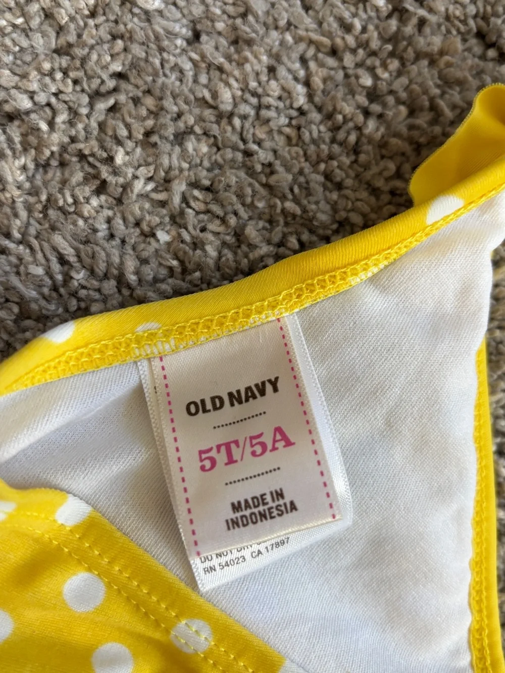 Old Navy Yellow and White Polka Dot Ruffle Girls' Swim Bikini